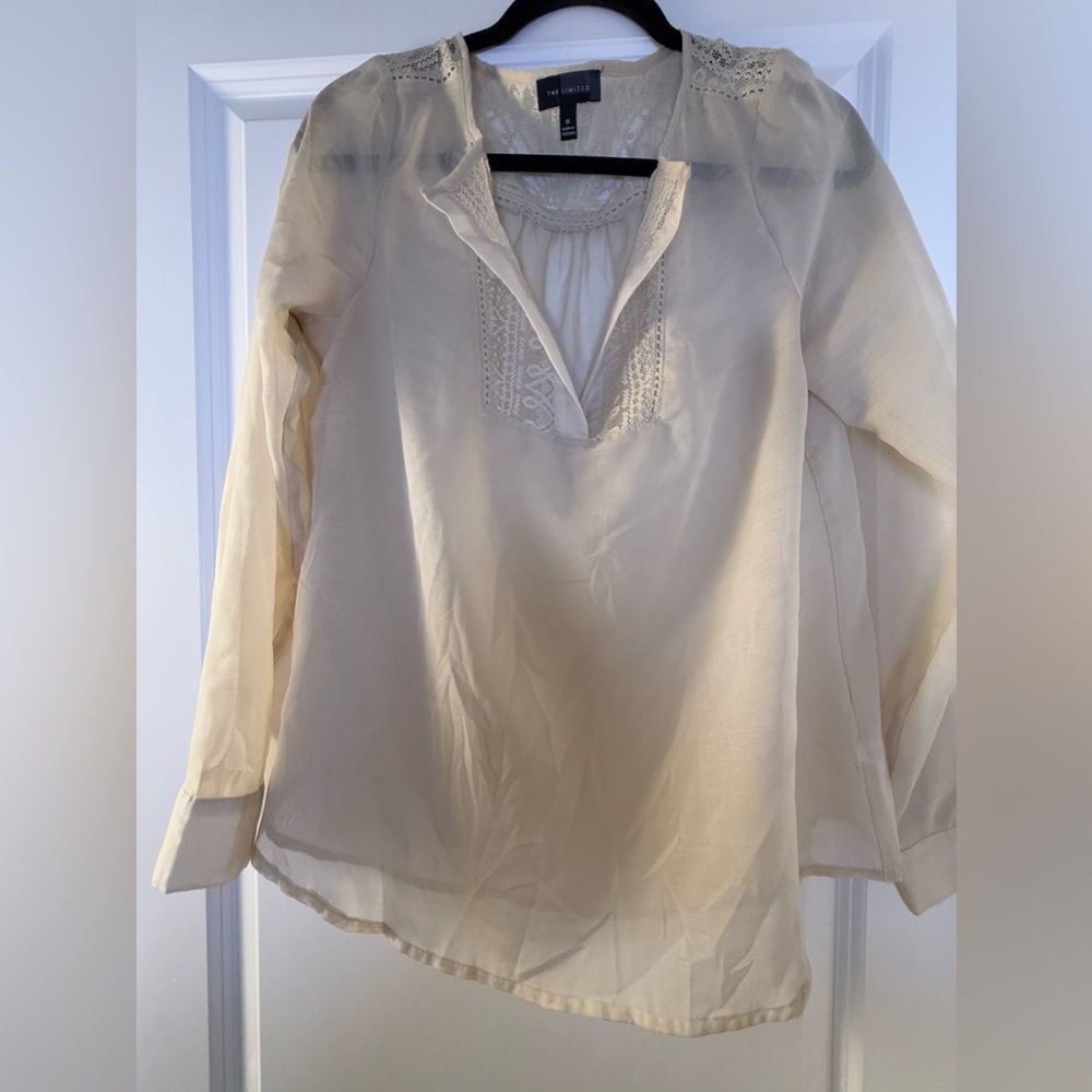 Cream Lace Detail Blouse
